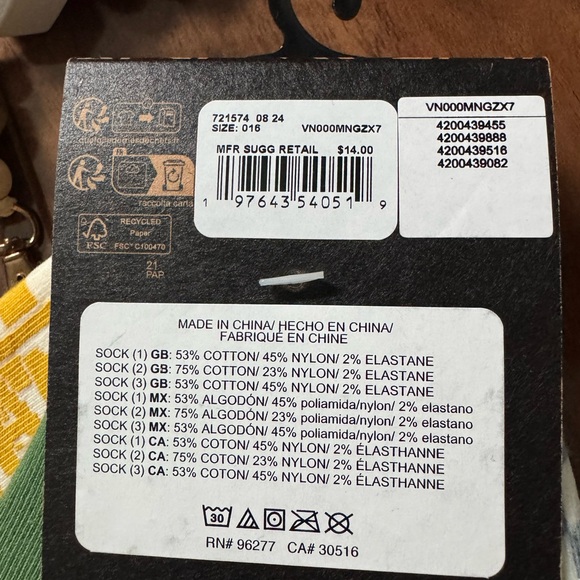 Vans 3Pack Checkered No-Show Socks size 1-6 - Picture 4 of 4